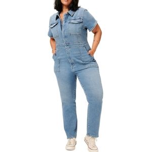 Good American Denim Jumpsuit, Size 4 (XL), Color Blue